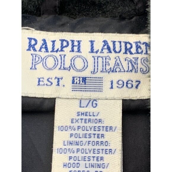 Women's Ralph Lauren Polo, Black Puffer Jacket with Faux Fur Hood - Picture 6 of 12